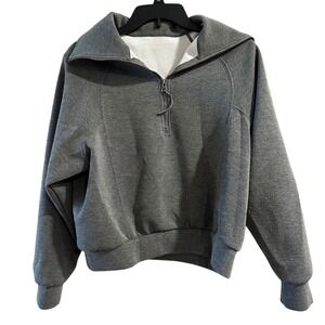 Suuksess Womens Half Zip Pullover Sweatshirt Heather Gray Size S Modal Blend